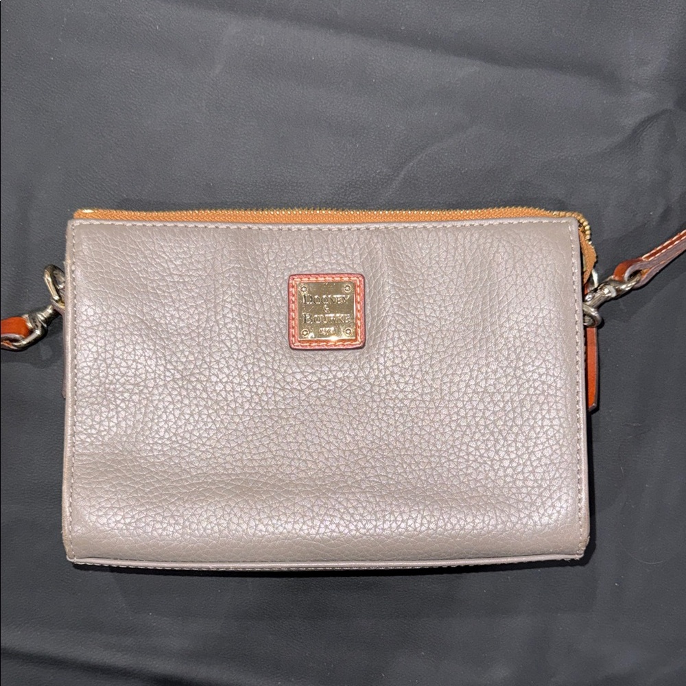 Dooney & Bourke Pebbled Taupe Leather Crossbody